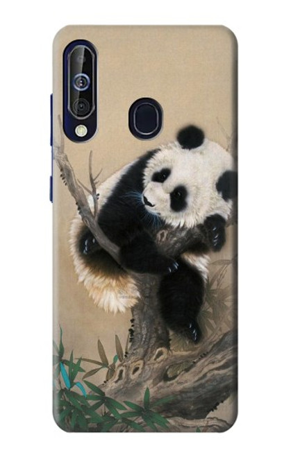 W2210 Panda Fluffy Art Painting Hard Case and Leather Flip Case For Samsung Galaxy A60