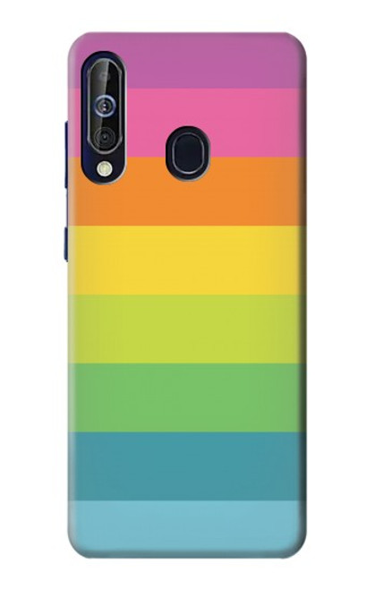 W2363 Rainbow Pattern Hard Case and Leather Flip Case For Samsung Galaxy A60