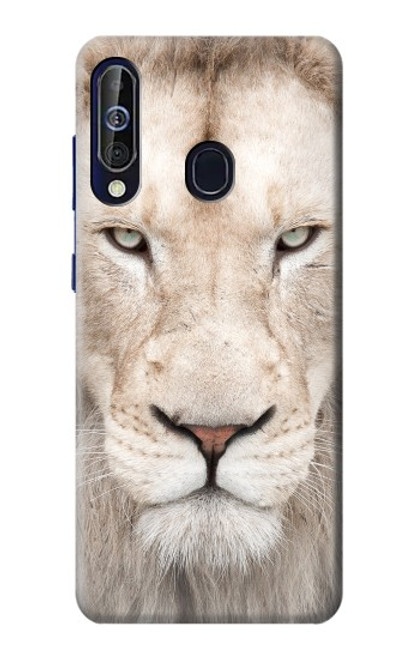 W2399 White Lion Face Hard Case and Leather Flip Case For Samsung Galaxy A60