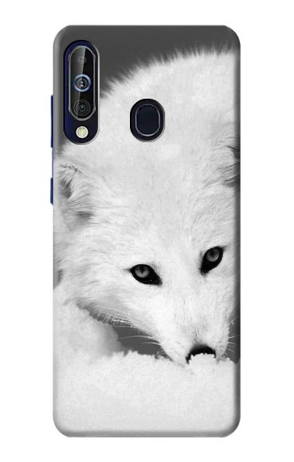 W2569 White Arctic Fox Hard Case and Leather Flip Case For Samsung Galaxy A60