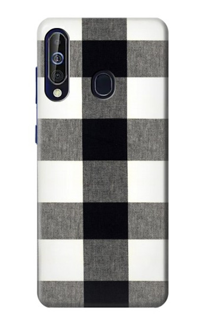 W2842 Black and White Buffalo Check Pattern Hard Case and Leather Flip Case For Samsung Galaxy A60