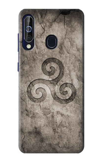 W2892 Triskele Symbol Stone Texture Hard Case and Leather Flip Case For Samsung Galaxy A60