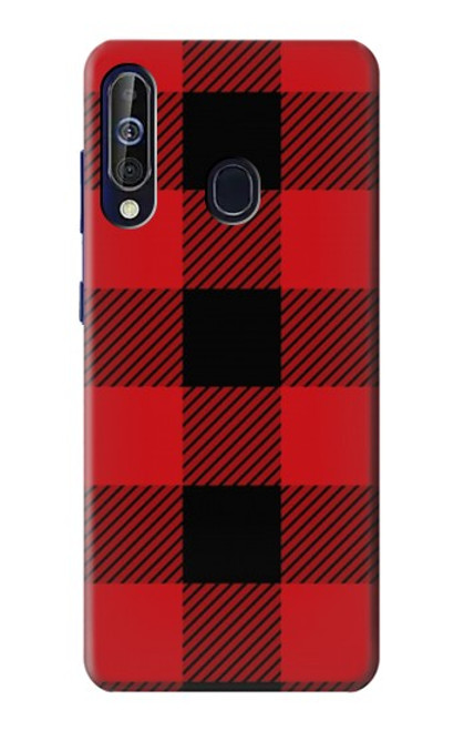 W2931 Red Buffalo Check Pattern Hard Case and Leather Flip Case For Samsung Galaxy A60