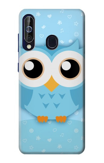 W3029 Cute Blue Owl Hard Case and Leather Flip Case For Samsung Galaxy A60