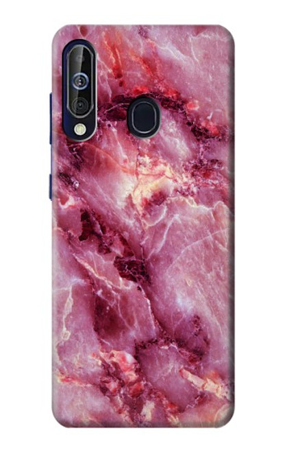 W3052 Pink Marble Graphic Printed Hard Case and Leather Flip Case For Samsung Galaxy A60