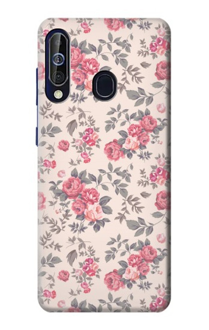 W3095 Vintage Rose Pattern Hard Case and Leather Flip Case For Samsung Galaxy A60