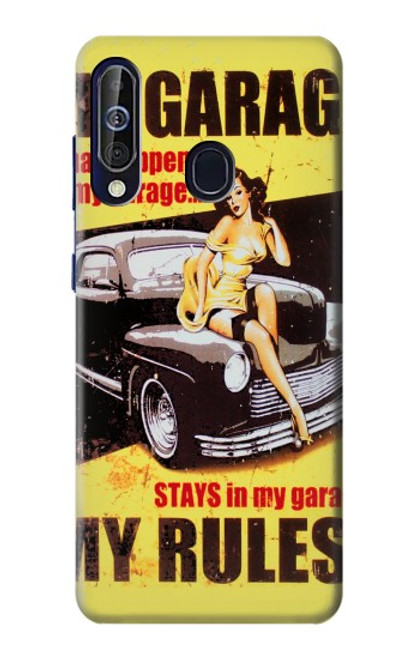 W3198 My Garage Pinup Girl Hard Case and Leather Flip Case For Samsung Galaxy A60