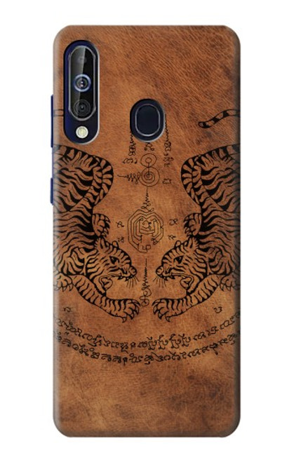 W3209 Sak Yant Twin Tiger Hard Case and Leather Flip Case For Samsung Galaxy A60