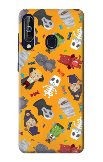 W3275 Cute Halloween Cartoon Pattern Hard Case and Leather Flip Case For Samsung Galaxy A60