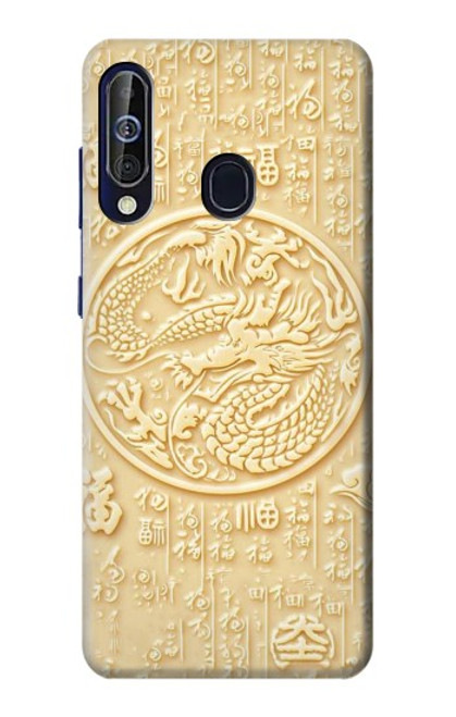 W3288 White Jade Dragon Graphic Painted Hard Case and Leather Flip Case For Samsung Galaxy A60