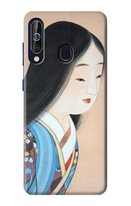 W3483 Japan Beauty Kimono Hard Case and Leather Flip Case For Samsung Galaxy A60