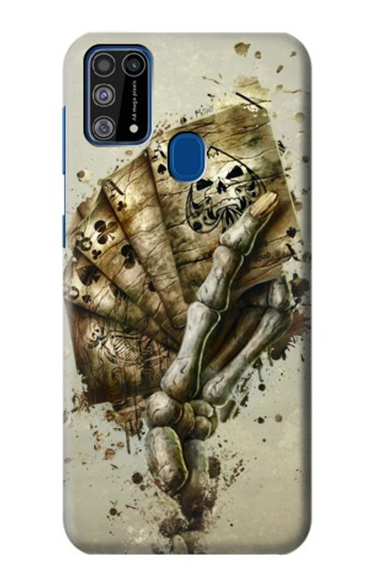 W0550 Skull Card Poker Hard Case and Leather Flip Case For Samsung Galaxy M31