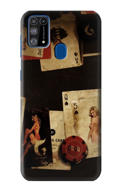 W1069 Old Vintage Sexy Poker Hard Case and Leather Flip Case For Samsung Galaxy M31