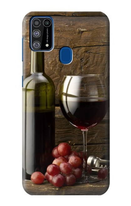 W1316 Grapes Bottle and Glass of Red Wine Hard Case and Leather Flip Case For Samsung Galaxy M31