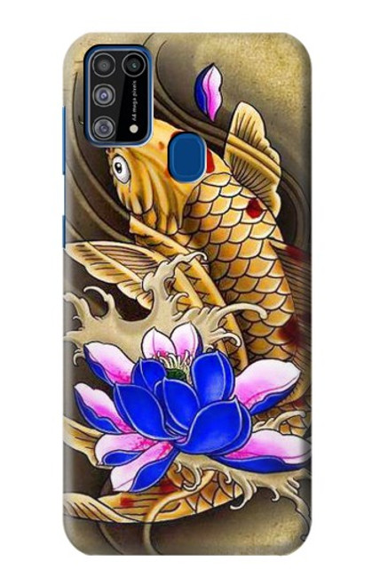 W1604 Carp Koi Fish Japanese Tattoo Hard Case and Leather Flip Case For Samsung Galaxy M31