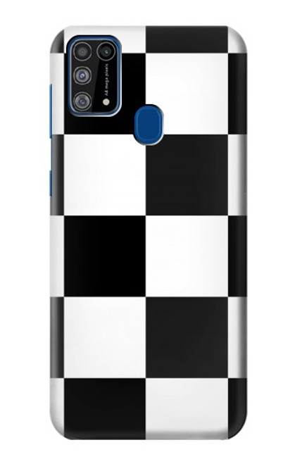 W2492 Black and White Check Hard Case and Leather Flip Case For Samsung Galaxy M31