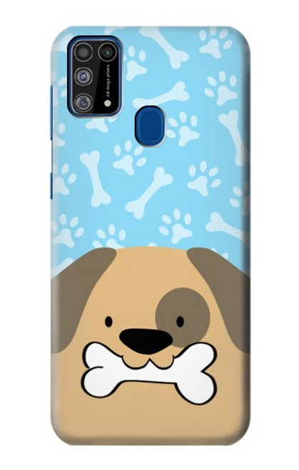 W2669 Cute Dog Paws Bones Cartoon Hard Case and Leather Flip Case For Samsung Galaxy M31