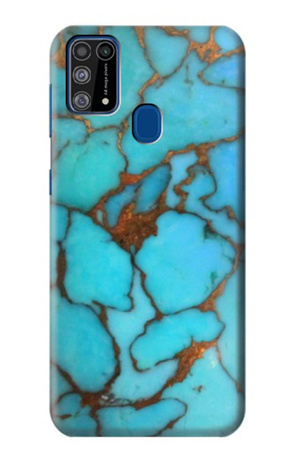 W2685 Aqua Turquoise Gemstone Graphic Printed Hard Case and Leather Flip Case For Samsung Galaxy M31