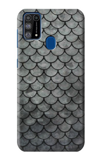 W2950 Silver Fish Scale Hard Case and Leather Flip Case For Samsung Galaxy M31