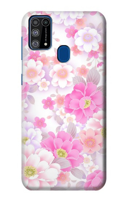 W3036 Pink Sweet Flower Flora Hard Case and Leather Flip Case For Samsung Galaxy M31