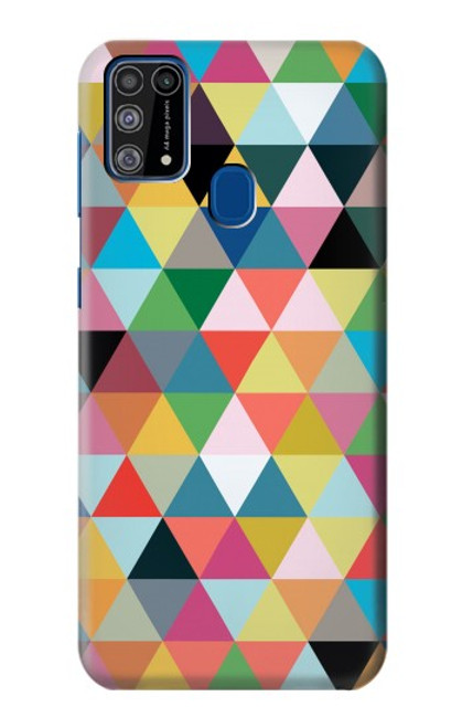 W3049 Triangles Vibrant Colors Hard Case and Leather Flip Case For Samsung Galaxy M31