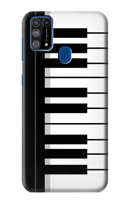 W3078 Black and White Piano Keyboard Hard Case and Leather Flip Case For Samsung Galaxy M31