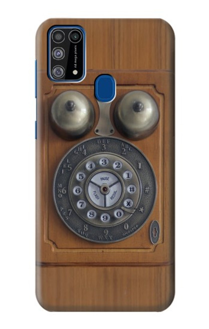 W3146 Antique Wall Retro Dial Phone Hard Case and Leather Flip Case For Samsung Galaxy M31