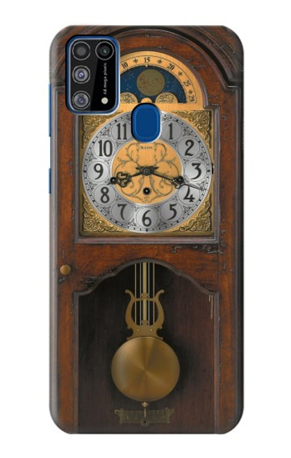 W3173 Grandfather Clock Antique Wall Clock Hard Case and Leather Flip Case For Samsung Galaxy M31