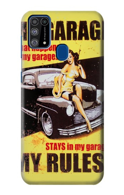 W3198 My Garage Pinup Girl Hard Case and Leather Flip Case For Samsung Galaxy M31