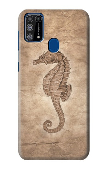 W3214 Seahorse Skeleton Fossil Hard Case and Leather Flip Case For Samsung Galaxy M31