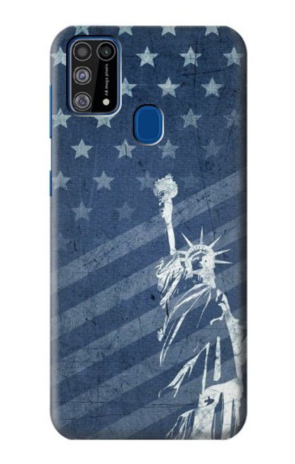 W3450 US Flag Liberty Statue Hard Case and Leather Flip Case For Samsung Galaxy M31