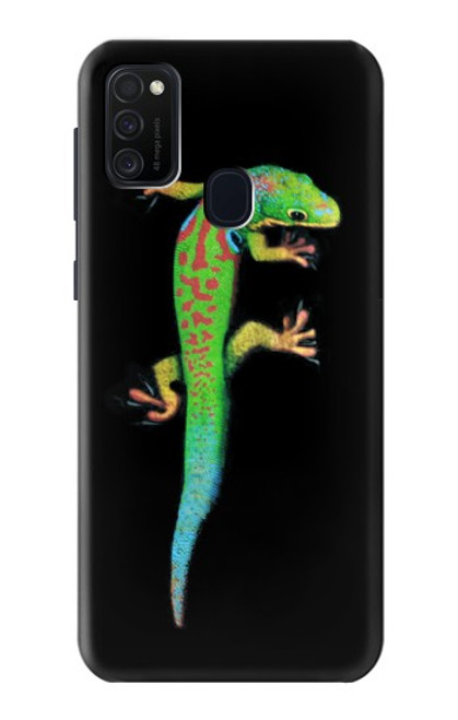 W0125 Green Madagascan Gecko Hard Case and Leather Flip Case For Samsung Galaxy M21