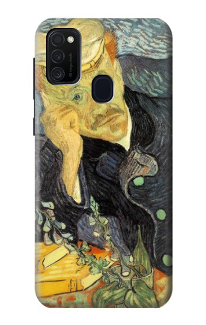 W0212 Van Gogh Portrait of Dr. Gachet Hard Case and Leather Flip Case For Samsung Galaxy M21