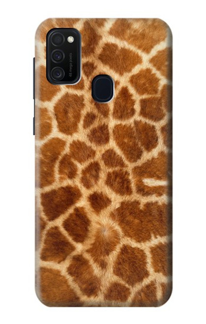 W0422 Giraffe Skin Hard Case and Leather Flip Case For Samsung Galaxy M21