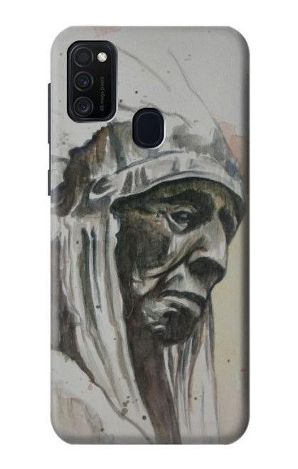 W0792 Indian Chief Hard Case and Leather Flip Case For Samsung Galaxy M21