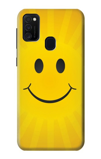 W1146 Yellow Sun Smile Hard Case and Leather Flip Case For Samsung Galaxy M21