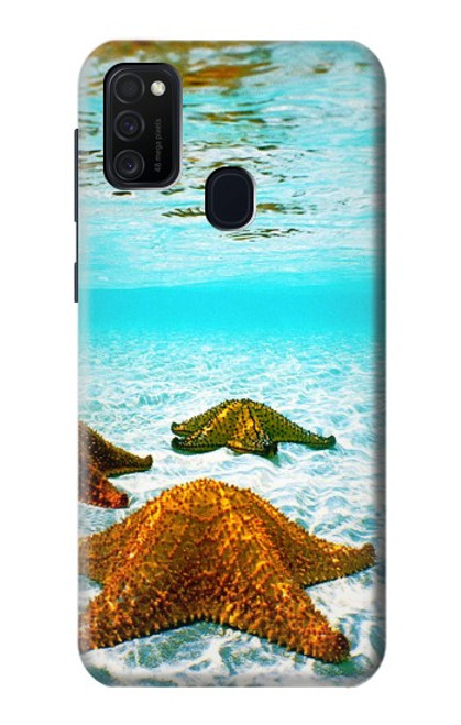 W1679 Starfish Sea Beach Hard Case and Leather Flip Case For Samsung Galaxy M21