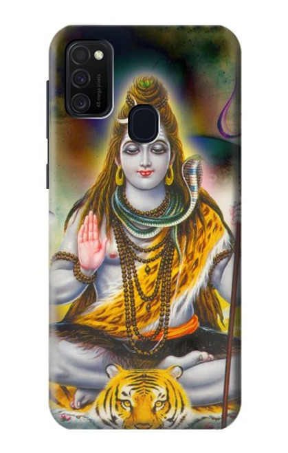 W2287 Lord Shiva Hindu God Hard Case and Leather Flip Case For Samsung Galaxy M21