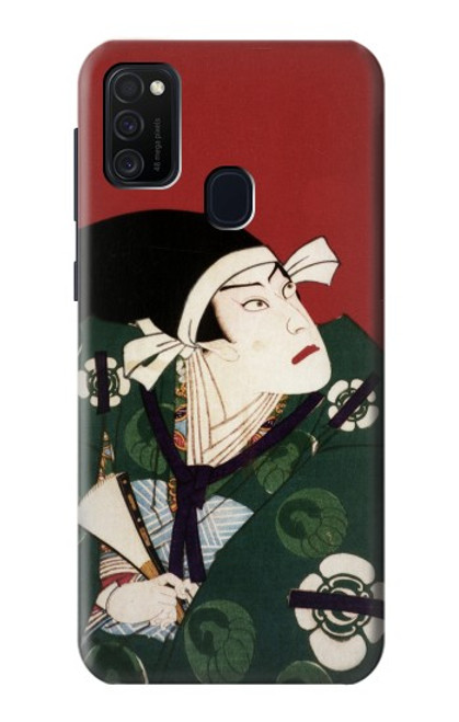 W2498 Japan Art Toyohara Kunichika Hard Case and Leather Flip Case For Samsung Galaxy M21