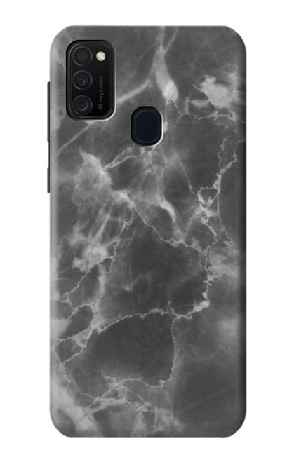 W2526 Black Marble Graphic Printed Hard Case and Leather Flip Case For Samsung Galaxy M21