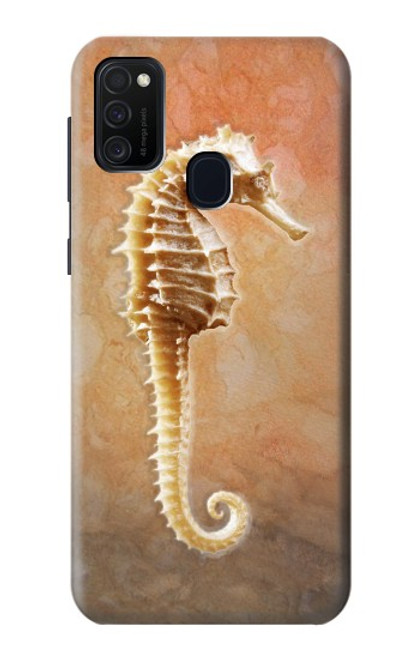 W2674 Seahorse Skeleton Fossil Hard Case and Leather Flip Case For Samsung Galaxy M21