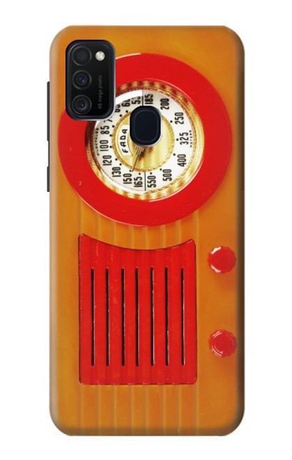 W2780 Vintage Orange Bakelite Radio Hard Case and Leather Flip Case For Samsung Galaxy M21