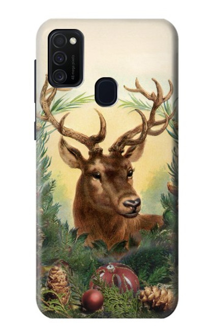 W2841 Vintage Reindeer Christmas Hard Case and Leather Flip Case For Samsung Galaxy M21