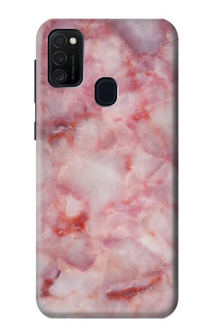 W2843 Pink Marble Texture Hard Case and Leather Flip Case For Samsung Galaxy M21