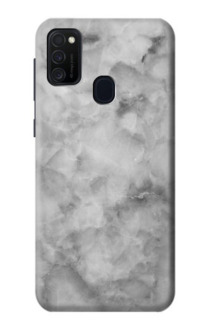 W2845 Gray Marble Texture Hard Case and Leather Flip Case For Samsung Galaxy M21