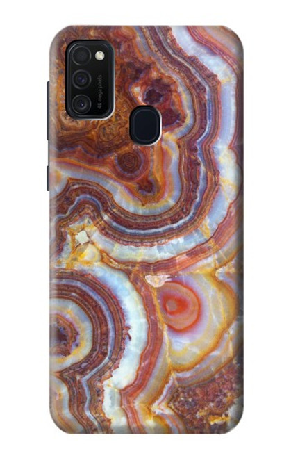 W3034 Colored Marble Texture Printed Hard Case and Leather Flip Case For Samsung Galaxy M21