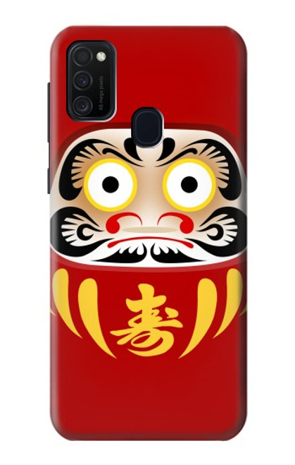 W3045 Japan Good Luck Daruma Doll Hard Case and Leather Flip Case For Samsung Galaxy M21