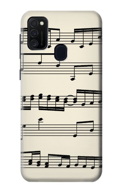 W3082 Music Sheet Hard Case and Leather Flip Case For Samsung Galaxy M21