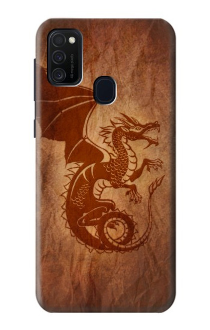 W3086 Red Dragon Tattoo Hard Case and Leather Flip Case For Samsung Galaxy M21