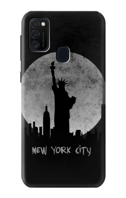 W3097 New York City Hard Case and Leather Flip Case For Samsung Galaxy M21